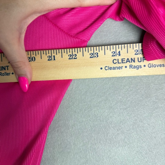 Cato Women’s Pink Ruffle Trim Off the Shoulder 3/4 Sleeve Ribbed Blouse size XL - Picture 8 of 8